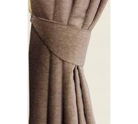 HOMESCAPES Mink Chenille Curtains Tie Backs Pair, 2 Tie Backs for Curtains - Coordinating with Chenille Thermal Pencil Pleat Curtains. FREE SWATCHES AVAILABLE