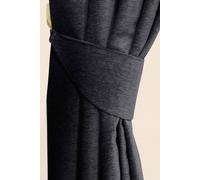 HOMESCAPES Pewter Grey Chenille Curtains Tie Backs Pair, 2 Tie Backs for Curtains - Coordinating with Chenille Thermal Pencil Pleat Curtains. FREE SWATCHES AVAILABLE