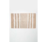 Homescapes Chenille Stripe Bath Mat 100% Cotton, 50 X 80 Cm In Natural Natural