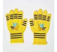 HOMESCAPES Kids Gardening Gloves, Vibrant Yellow Bee, Cute Safety Children Gloves, Superior Grip & Non-Slip Hand Protection, Durable Polyester for Garden Work
