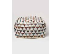 (60 x 60 x 30 cm) Cream Chindi Design Bean Filled Pouffe & Footstool