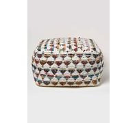 Chindi Design Bean Filled Pouffe Large Homescapes Cream One Size
