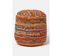 Multicolour Chindi Design Bean Filled Pouffe Large Circular