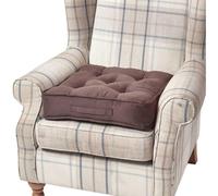 Homescapes Chocolate Brown Faux Suede Armchair Booster Cushion