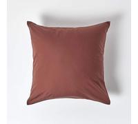HOMESCAPES Chocolate Brown Pure Egyptian Cotton Euro Size Pillowcase 40 x 40 cm 200 TC 400 Thread Count Percale Equivalent Pillow Case with Zip Pack of 4