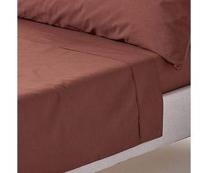 HOMESCAPES Chocolate Brown Pure Egyptian Cotton Flat Sheet King 200 TC 400 Thread Count Equivalent Bed Sheet