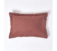 HOMESCAPES Chocolate Brown Pure Egyptian Cotton Oxford Pillowcase Standard Size 200 TC 400 Thread Count Percale Equivalent Pillow Case Pack of 4