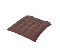 Homescapes Chocolate Brown Seat Pads Cotton Chair Cushions 40X40 Cm, Plain Chair Pads For Dining, Kitchen Or Garden Outdoor Use