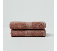 HOMESCAPES Chocolate Brown Turkish Cotton Set of 2 Hand Towels Super Soft Thick & Absorbent 500 GSM Towel Heavy Weight for everyday Luxury