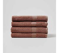 HOMESCAPES Chocolate Brown Turkish Cotton Set of 4 Bath Towels Super Soft Thick & Absorbent 500 GSM Towel Heavy Weight for everyday Luxury