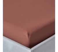 HOMESCAPES Chocolate Brown Deep Fitted Sheet (12”) Small Double 200 TC 400 Thread Count Equivalent Pure Egyptian Cotton Bed Sheet with Fully Elasticated Skirt