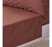 HOMESCAPES Chocolate Brown Pure Egyptian Cotton Flat Sheet King 200 TC 400 Thread Count Equivalent Bed Sheet