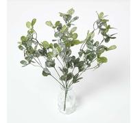 HOMESCAPES Christmas Artificial Flowers for Decoration, Realistic Xmas Mistletoe, Lifelike Faux Leaves, Artificial Greenery Foliage with Fake Snow, Plastic Floral Arrangements Indoor Home Party Decor