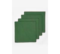 Homescapes Dark Green Cotton Christmas Napkins Set Of 4, Plain Fabric Table Napkins, 45 X 45Cm, Washable & Reusable