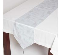 Homescapes Silver Stag Christmas Table Runner Large, 33 x 244cm | Size: 33 x 244 cm Homescapes Silver 33 x 244 cm