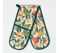 Homescapes Citrus 100% Cotton Double Oven Glove