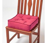 Cotton Dining Chair Booster Cushion Homescapes Red 40cm x 40cm