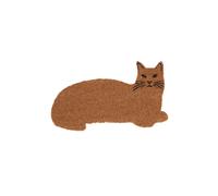Homescapes Coir Cat Shaped Non-Slip Doormat In Natural Natural 45cm x 75cm