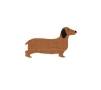 HOMESCAPES Dachshund Dog Shape Coir Door Mat 45 x 75 cm with Rubber Non-Slip Back Indoor and Outdoor Doormat