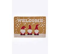 Homescapes Coir Doormat Christmas Gonk, 40 X 60 Cm In Natural Natural 40cm x 60cm