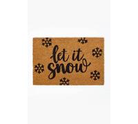 Coir Doormat Christmas Let It Snow, Natural, 40 x 60 cm Homescapes Natural 40cm x 60cm