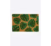 Homescapes Coir Doormat Green Tropical Leaves, 40 x 60 cm | Size: 40 cm x 60 cm Homescapes Green 40 cm x 60 cm