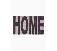 Homescapes Coir Doormat With Home Print Durable, Non-Slip & Stylish In Black Black