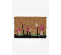 Homescapes Coir Doormat With Red Mushroom Pattern, 40 X 60 Cm Red 40cm x 60cm