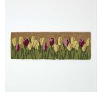 Homescapes Coir Doormat with Tulips, 25 x 75 cm