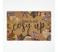 HOMESCAPES Coir Doormats, Autumn Door Mats Outdoor, Non Slip PVC Backing, Durable Heavy Duty Dirt-Trapper, Welcome Mat Indoor Outdoors Use for Home Front Entryways & Entrances, Come in and Cosy Up