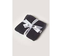 Combed Egyptian Cotton Set of 2 Face Cloths 700 GSM Homescapes Black Face Towel