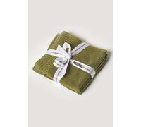 Combed Egyptian Cotton Set of 2 Face Cloths 700 GSM Homescapes Green Face Towel