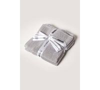 Combed Egyptian Cotton Set of 2 Face Cloths 700 GSM Homescapes Grey Face Towel