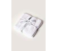 HOMESCAPES White Set of 2 Face Cloths 700 GSM Combed 100% Egyptian Cotton Towel 30 x 30 cm