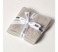 HOMESCAPES Light Grey Set of 4 Face Cloths 500 GSM Combed 100% Egyptian Cotton Towel 30 x 30 cm