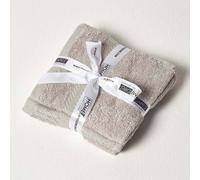 Combed Egyptian Cotton Set of 4 Face Cloths 500 GSM Homescapes Light Grey Face Towel