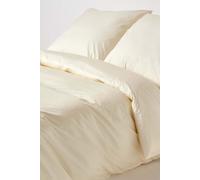 HOMESCAPES Cream Pure Egyptian Cotton Duvet Cover Set Euro Size 155 x 220 cm 200 TC 400 Thread Count Equivalent Pillowcase Included Quilt Cover Bedding Set