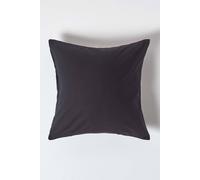 HOMESCAPES Black Pure Egyptian Cotton Euro Size Pillowcase 40 x 40 cm 200 TC 400 Thread Count Percale Equivalent Pillow Case with Zip