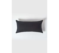 HOMESCAPES Black Pure Egyptian Cotton Euro Size Pillowcase 40 x 80 cm 200 TC 400 Thread Count Percale Equivalent Pillow Case with Zip