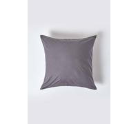 HOMESCAPES Dark Grey Pure Egyptian Cotton Euro Size Pillowcase 60 x 60 cm 200 TC 400 Thread Count Percale Equivalent Large Square Pillow Case with Zip