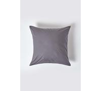 HOMESCAPES Dark Grey Pure Egyptian Cotton Euro Size Pillowcase 60 x 60 cm 200 TC 400 Thread Count Percale Equivalent Large Square Pillow Case with Zip