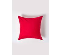HOMESCAPES Red Pure Egyptian Cotton Euro Size Pillowcase 60 x 60 cm 200 TC 400 Thread Count Percale Equivalent Large Square Pillow Case with Zip