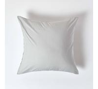 HOMESCAPES Silver Grey Pure Egyptian Cotton Euro Size Pillowcase 60 x 60 cm 200 TC 400 Thread Count Percale Equivalent Large Square Pillow Case with Zip