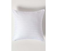 HOMESCAPES White Pure Egyptian Cotton Euro Size Pillowcase 40 x 40 cm 330 TC 500 Thread Count Percale Equivalent Satin Stripe Pillow Case with Zip