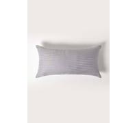 HOMESCAPES Grey Pure Egyptian Cotton Euro Size Pillowcase 40 x 80 cm 330 TC 500 Thread Count Percale Equivalent Satin Stripe Pillow Case with Zip