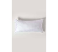 HOMESCAPES White Pure Egyptian Cotton Euro Size Pillowcase 40 x 80 cm 330 TC 500 Thread Count Percale Equivalent Satin Stripe Pillow Case with Zip