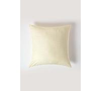 HOMESCAPES Pastel Yellow Pure Egyptian Cotton Euro Size Pillowcase 80 x 80 cm 330 TC 500 Thread Count Percale Equivalent Satin Stripe Pillow Case with Zip