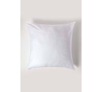 HOMESCAPES White Pure Egyptian Cotton Euro Size Pillowcase 80 x 80 cm 330 TC 500 Thread Count Percale Equivalent Satin Stripe Pillow Case with Zip