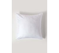 HOMESCAPES Silky 330 TC Egyptian Cotton Satin Stripe Pillowcase, European Size - White - 60 x 60 cm