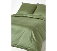 Homescapes Continental Sateen Cotton Duvet Cover Set 400 Tc In Green Green